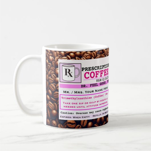 Funny Prescription RX Coffee Mok (Links)