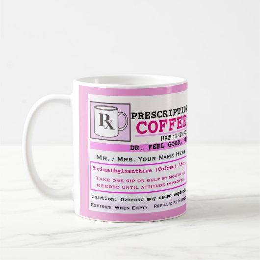 Funny Prescription RX Coffee Mok (Links)