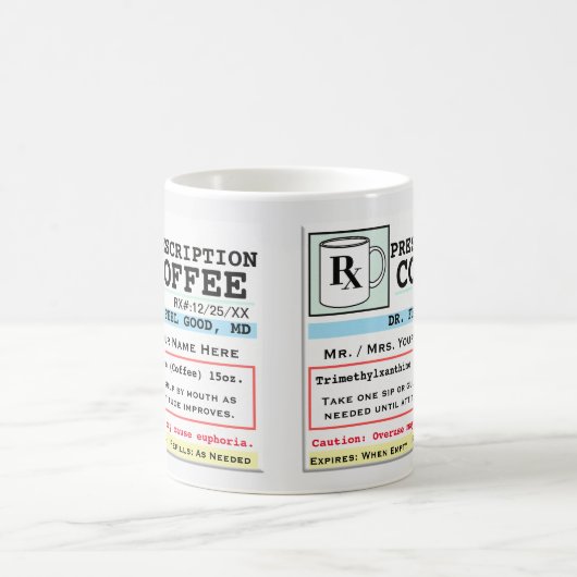 Funny Prescription RX Coffee Mok (Center)