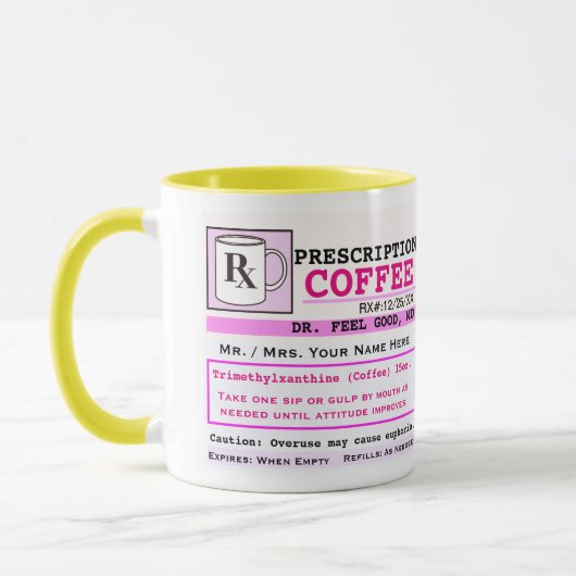 Funny Prescription RX Coffee Mok (Links)