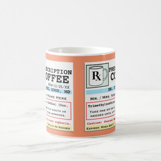 Funny Prescription RX Coffee Mok (Center)