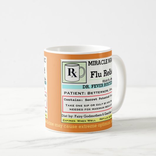 Funny Prescription RX Flu Medicine Koffiemok (Voorkant rechts)