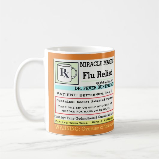 Funny Prescription RX Flu Medicine Koffiemok (Links)