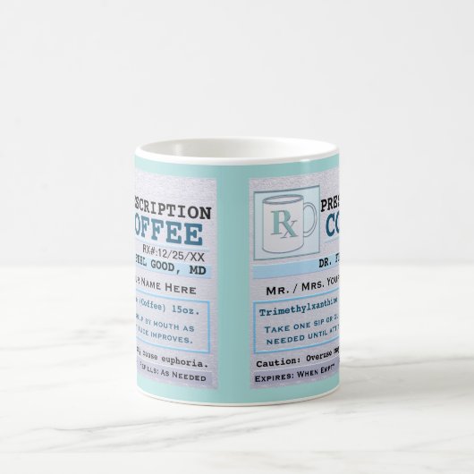 Funny Prescription RX Hospital Green Koffiemok (Center)