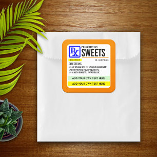 Funny Prescription Sterketiket Vierkante Sticker