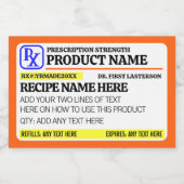 Funny Prescription Strength Food Label Voedselcontainer Etiket (Enkel label)