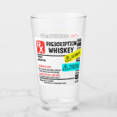 Funny Prescription Whiskey Custom Warning Label Glas (Voorkant)
