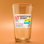 Funny Prescription Whiskey Custom Warning Label Glas<br><div class="desc">Dit ontwerp kan op het gebied worden gepersonaliseerd dat door de foto en/of tekst te veranderen wordt verstrekt. Of het kan worden aangepast door te klikken deze Sjabloon personaliseert en dan de klik te kiezen om verdere optie aan te passen en de kleur van de achtergrond te schrappen of te...</div>
