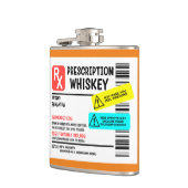 Funny Prescription Whiskey Custom Warning Label Heupfles (Links)