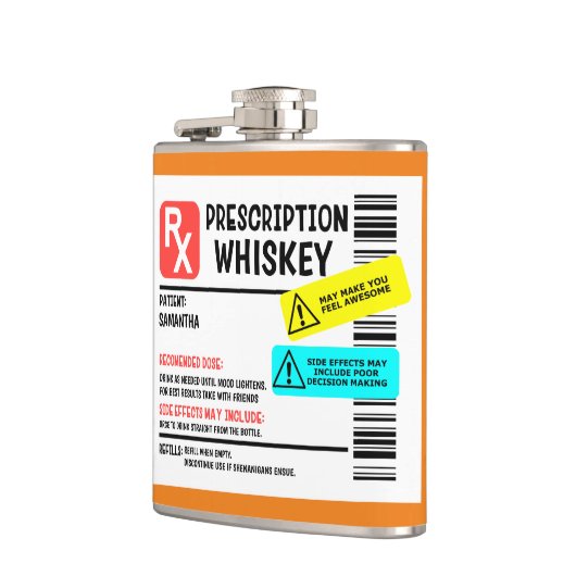 Funny Prescription Whiskey Custom Warning Label  Heupfles (Links)