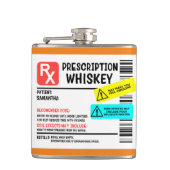 Funny Prescription Whiskey Custom Warning Label Heupfles (Voorkant)