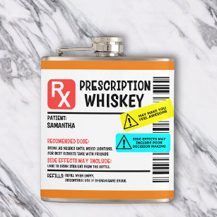 Funny Prescription Whiskey Custom Warning Label  Heupfles
