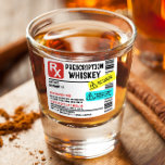 Funny Prescription Whiskey Custom Warning Shot Glas<br><div class="desc">Dit ontwerp kan op het gebied worden gepersonaliseerd dat door de foto en/of tekst te veranderen wordt verstrekt. Of het kan worden aangepast door te klikken deze Sjabloon personaliseert en dan de klik te kiezen om verdere optie aan te passen en de kleur van de achtergrond te schrappen of te...</div>