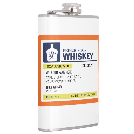 Funny Prescription Whiskey Heupfles (Rechts)