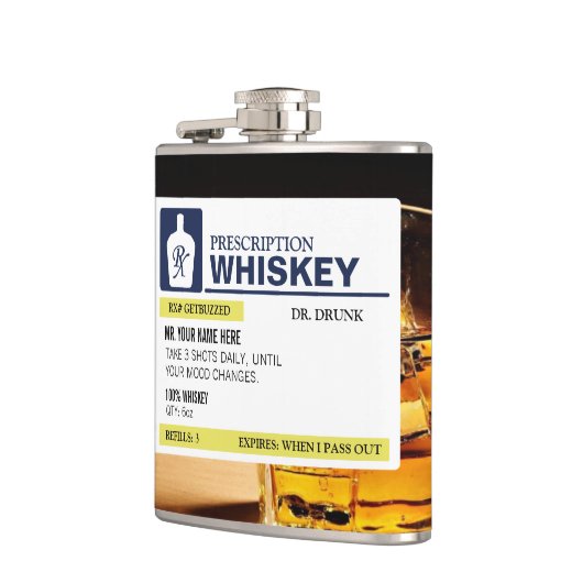 Funny Prescription Whiskey Heupfles (Links)