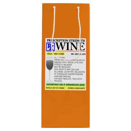 Funny Prescription Wijn Cadeautas (Voorkant)