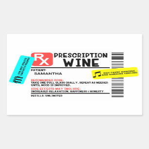 Funny Prescription Wine Warning Label Persoonlijk