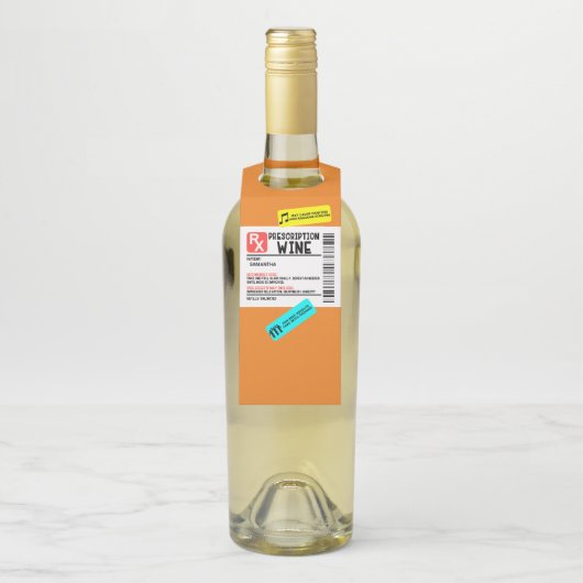 Funny Prescription Wine Warning Label Persoonlijk (Op fles)