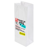 Funny Prescription Wine Warning Label Persoonlijk Wijn Cadeautas (Achterkant Gekanteld)