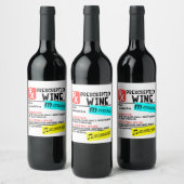 Funny Prescription Wine Warning Label Persoonlijk Wijn Etiket (Flessen)