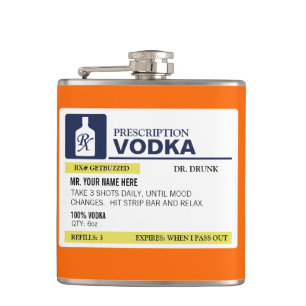 Funny Prescription Wodka Heupfles