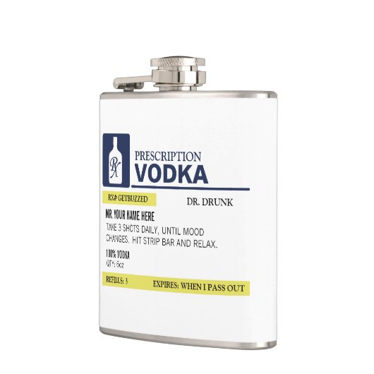 Funny Prescription Wodka Heupfles (Links)