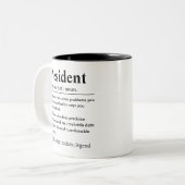 Funny President Definition Tweekleurige Koffiemok (Voorkant links)