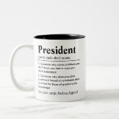 Funny President Definition Tweekleurige Koffiemok (Links)
