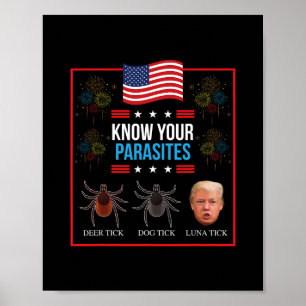 Funny President Donald Trump Parasiet Gekke T-Shir Poster