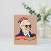 Funny President Joe Biden Kerstmis Wenskaart Feestdagenkaart (Staand voorkant)