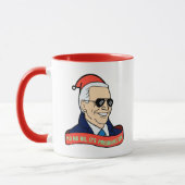 Funny President Joe Biden-Mok kerstkoffie Mok (Links)