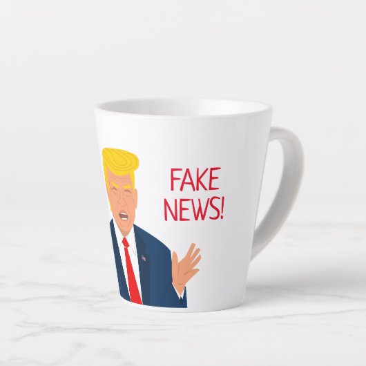 Funny president Trump cartoon latte koffie mok (Rechterhoek)