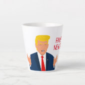Funny president Trump cartoon latte koffie mok (Voorkant)