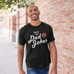 Funny Press voor papa Jokes T-shirt<br><div class="desc">Grappig vader t-shirt met een rode knop,  en het humoristische gezegde "druk op pap grappen".</div>