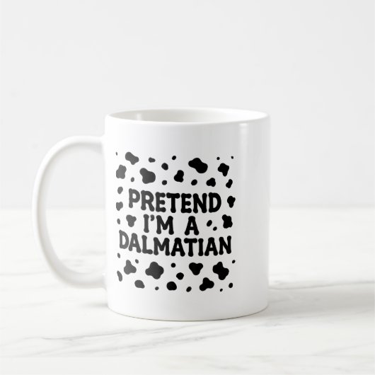 Funny Pretend I'm A Dalmatian Dog Lazy Halloween D Koffiemok (Links)