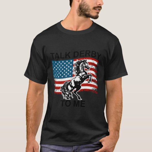Funny Pride USA Vlag Derby Dag Paardenrennen T-shirt (Voorkant)