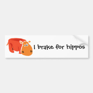 Funny Primitive Art Hippo Bumpersticker