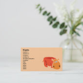Funny Primitive Art Hippo-Visitekaartjes Visitekaartje (Staand voorkant)