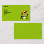 FUNNY PRINCE FROG CARTOON bulgy oogbollen kroon Visitekaartje (Voorkant / Achterkant)