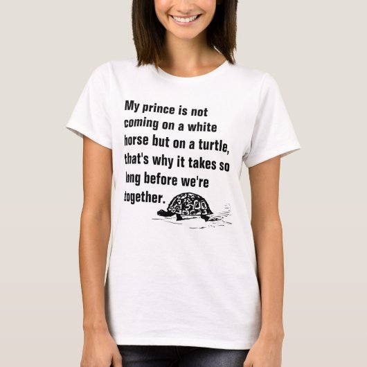 Funny Prince on a Turtle Dames T shirt (Voorkant)