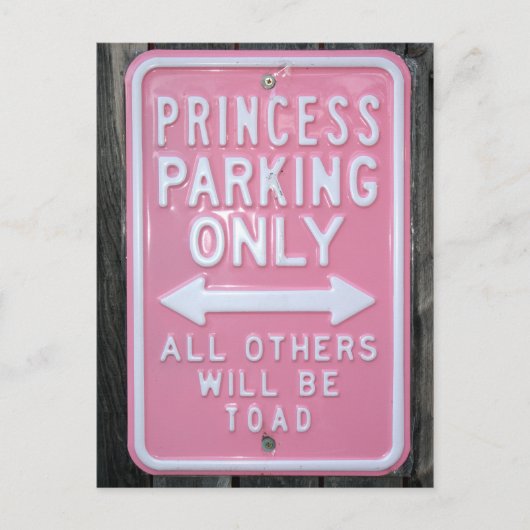 Funny Princess Parking Only-teken Briefkaart (Voorkant)