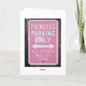 Funny Princess Parking Only-teken Kaart (Achterkant)