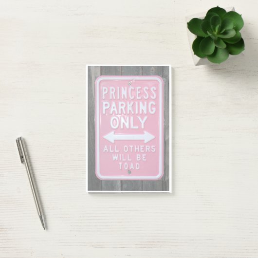 Funny Princess Parking Only-teken Post-it® Notes (Kantoor)