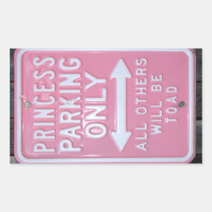 Funny Princess Parking Only-teken Rechthoekige Sticker