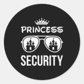 Funny Princess Security Design Castle Sungles Fami Ronde Sticker (Voorkant)