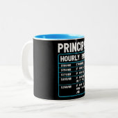 Funny Principal Hourly Rate Tweekleurige Koffiemok (Voorkant links)