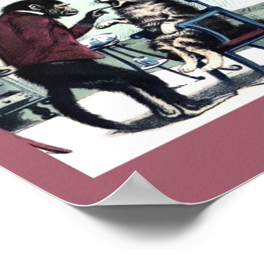 Funny  Print Monkey Dentist met kat Patiënten (Hoek)