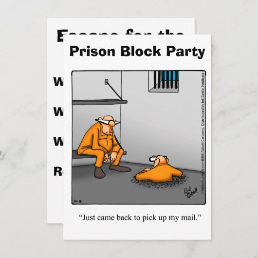 Funny Prison Block Party uitnodigingen (Voorkant / Achterkant)