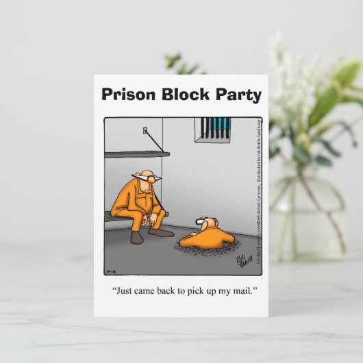 Funny Prison Block Party uitnodigingen (Staand voorkant)