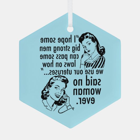 Funny Pro Choice Retro Feminist Women Kerstmis Glas Ornament (Achterkant)